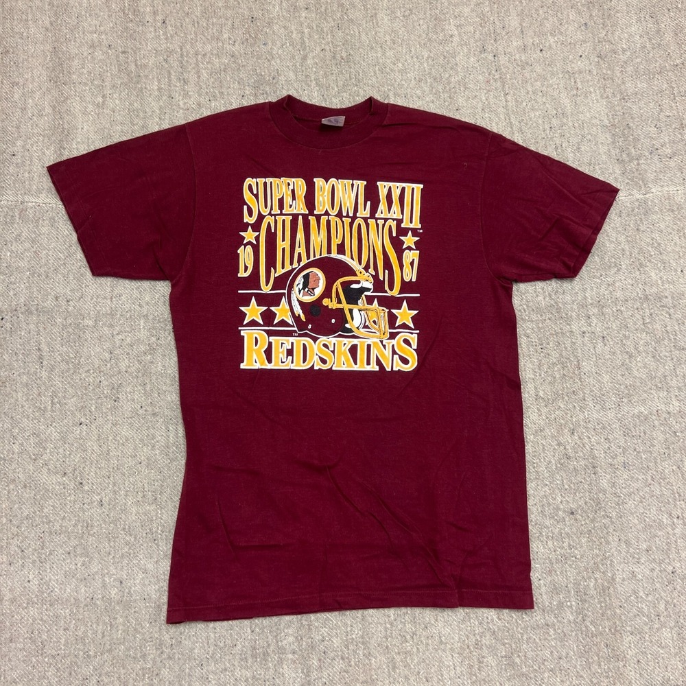 Vintage Washington‎ Redskins Shirt Mens Medium Red 1980s Superbowl